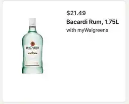 Walgreens Bacardi Rum, 1.75L offer