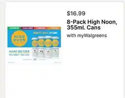 Walgreens 8-Pack High Noon, 355ml. Cans offer