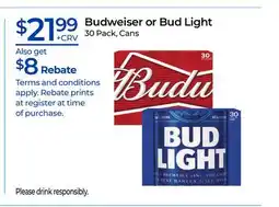 Rite Aid Budweiser or Bud Light offer