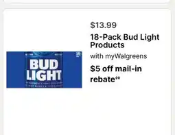 Walgreens 18-Pack Bud Light Products offer