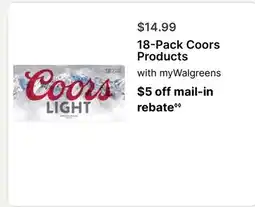 Walgreens 18-Pack Coors Products offer