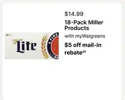 Walgreens 18-Pack Miller Products offer