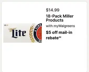 Walgreens 18-Pack Miller Products offer