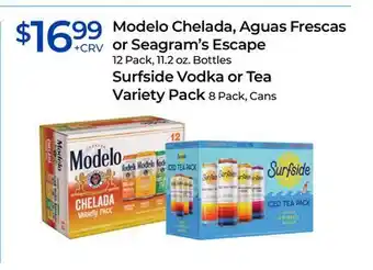 Rite Aid Modelo Chelada, Aguas Frescas or Seagram's Escape, Surfside Vodka or Tea Variety Pack offer