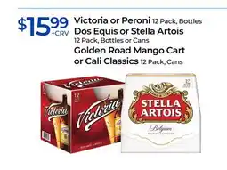 Rite Aid Victoria or Peroni, Dos Equis or Stella Artois, Golden Road Mango Cart or Cali Classics offer