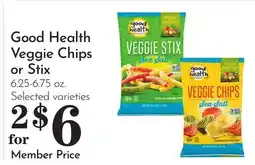 Pavilions Good Health Veggie Chips or Stix offer