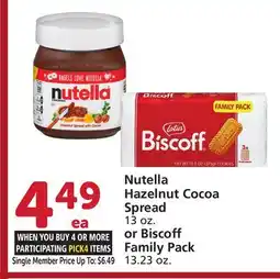 Albertsons Nutella Hazelnut Cocoa Spread 13 oz. or Biscoff Family Pack 13.23 oz offer