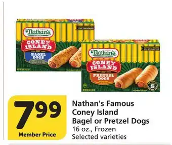 Vons Nathan's Famous Coney Island Bagel or Pretzel Dogs offer