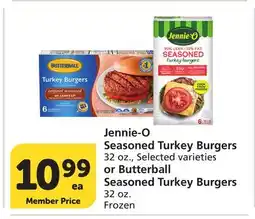 Vons Jennie-O Seasoned Turkey Burgers 32 oz., or Butterball Seasoned Turkey Burgers 32 oz offer