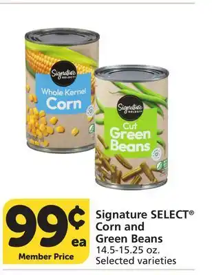 Albertsons Signature SELECT Corn and Green Beans offer