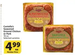 Albertsons Cantella's Seasoned Ground Chicken or Pork offer