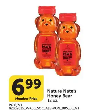 Vons Nature Nate's Honey Bear offer