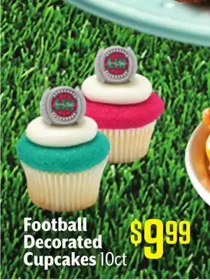 Vallarta Supermarkets Football Decorated Cupcakes offer