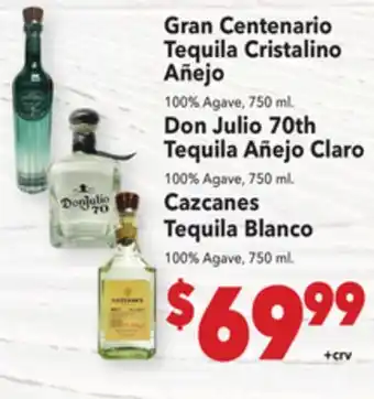 Vallarta Supermarkets Gran Centenario Tequila Cristalino Añejo offer