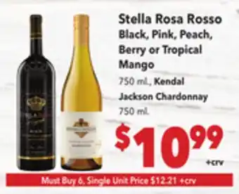 Vallarta Supermarkets Stella Rosa Rosso Black, Pink, Peach, Berry or Tropical Mango offer