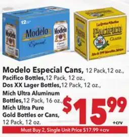 Vallarta Supermarkets Modelo Especial Cans offer