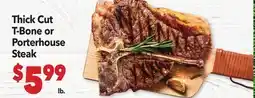 Vallarta Supermarkets Thick Cut T-Bone or Porterhouse Steak offer