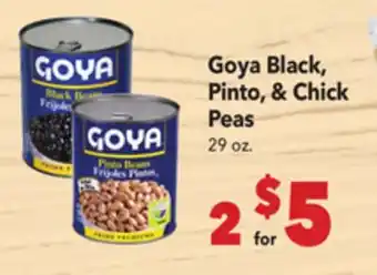 Vallarta Supermarkets Goya Black, Pinto, & Chick Peas offer