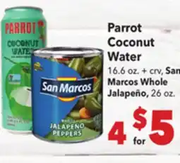 Vallarta Supermarkets Parrot Coconut Water offer