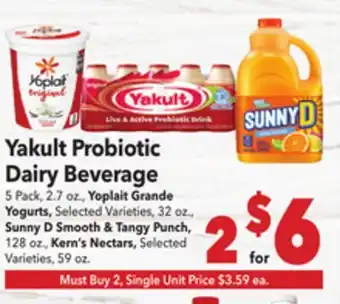 Vallarta Supermarkets Yakult Probiotic Dairy Beverage offer