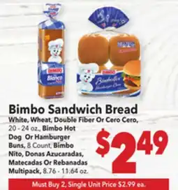 Vallarta Supermarkets Bimbo Sandwich Bread offer