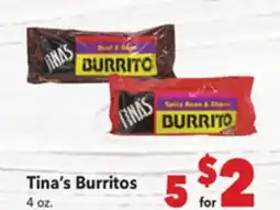 Vallarta Supermarkets Tina's Burritos offer