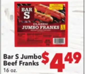 Vallarta Supermarkets Bar S Jumbo Beef Franks offer