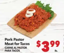 Vallarta Supermarkets Pork Pastor Meat for Tacos / CARNE AL PASTOR PARA TACOS offer