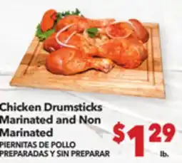 Vallarta Supermarkets Chicken Drumsticks Marinated and Non Marinated/PIERNITAS DE POLLO PREPARADAS Y SIN PREPARAR offer