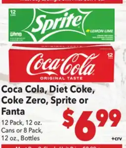 Vallarta Supermarkets Coca Cola, Diet Coke, Coke Zero, Sprite or Fanta offer