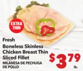 Vallarta Supermarkets Fresh Boneless Skinless Chicken Breast Thin Sliced Fillet/MILANESA DE PECHUGA DE POLLO offer