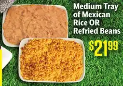 Vallarta Supermarkets Medium Tray of Mexican Rice OR Refried Beans offer