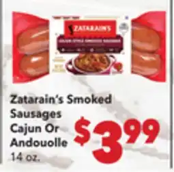 Vallarta Supermarkets Zatarain's Smoked Sausages offer