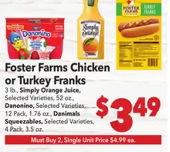 Vallarta Supermarkets Foster Farms Chicken or Turkey Franks offer