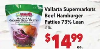 Vallarta Supermarkets Vallarta Supermarkets Beef Hamburger Patties 73% Lean offer