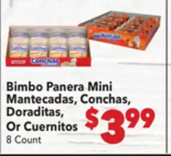 Vallarta Supermarkets Bimbo Panera Mini Mantecadas, Conchas, Doraditas, Or Cuernitos offer