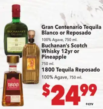 Vallarta Supermarkets Gran Centenario Tequila Blanco or Reposado offer