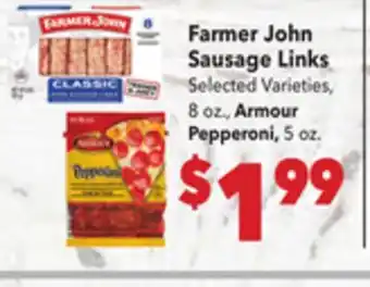 Vallarta Supermarkets Farmer John Sausage Links offer