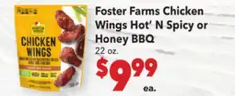 Vallarta Supermarkets Foster Farms Chicken Wings Hot'N Spicy or Honey BBQ offer