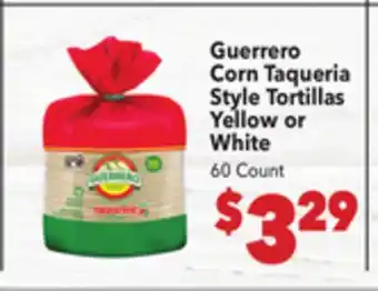 Vallarta Supermarkets Guerrero Corn Taqueria Style Tortillas Yellow or White offer