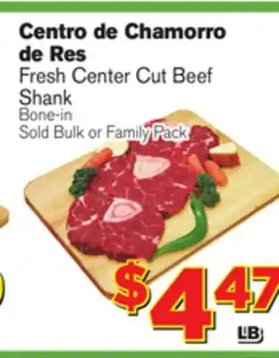 El Super Fresh Fresh Center Cut Beef Shank offer