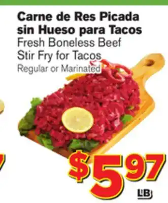 El Super Fresh Fresh Boneless Beef Stir Fry for Tacos offer