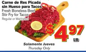 El Super Fresh Fresh Boneless Beef Stir Fry for Tacos offer