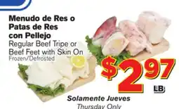 El Super Fresh Regular Beef Tripe or Beef Feet with Skin On offer