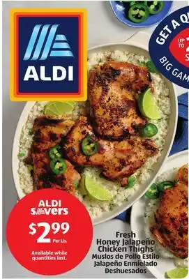 Aldi Fresh Honey Jalapeño Chicken Thighs offer