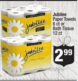 Super King Markets Jubilee Paper Towels 6 ct or Bath Tissue 12 ct offer