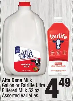 Super King Markets Alta Dena Milk Gallon or Fairlife Ultra Filtered Milk offer
