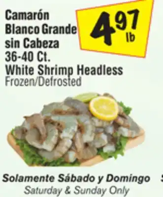 El Super 36-40 Ct. White Shrimp Headless offer