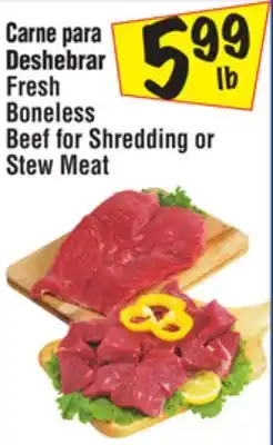 El Super Fresh Boneless Beef for Shredding or Stew Meat offer