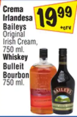 El Super Irlandesa Baileys Original Irish Cream, 750 ml. Whiskey Bulleit Bourbon 750 ml offer